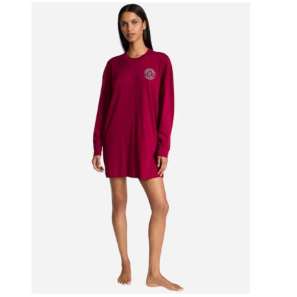 Victoria's Secret 100% Cotton Long-Sleeve Sleep TEE Rhinestone Logo XXL/XL NWT